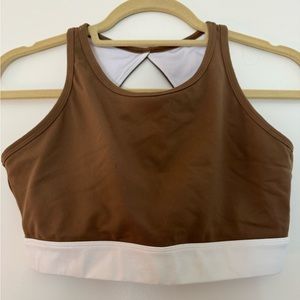 Brown NVGTN sports bra in brown